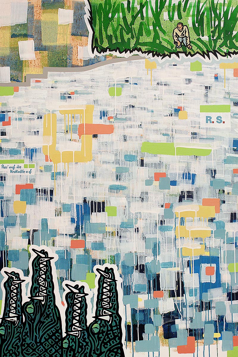 Ralf Schmidt artist Künstler Pass' auf die Krokodile auf